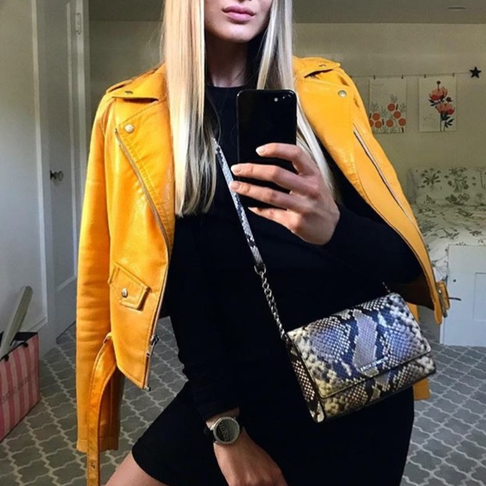 Yellow leather jacket